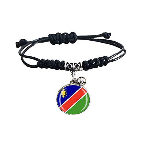 Bracelet tressé réglable en nylon avec drapeau de la Namibie - Bracelet souvenir tendance fait à la main pour homme et femme - Cadeau idéal pour un jour spécial