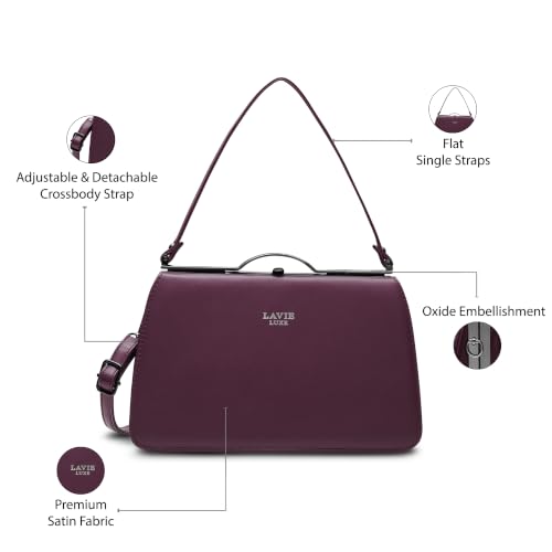 Image of Lavie Luxe Women's Book Satchel Frame Satchel Handbag | Satchel Bag for Work | Ladies Purse | Stylish Shoulder Bag | Gift For Women