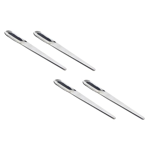 HOMOBABE 4piezas Cucharas Espresso De Acero Inoxidable Cucharillas Planas Pequeñas Para Mezclar Café y Bebidas Resistentes y Fáciles De Limpiar Mini Para Cocina y