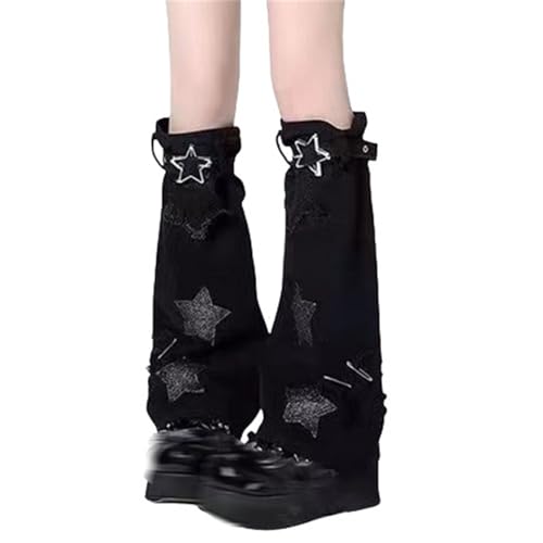 Image of Sup-Coente Gothic Flare Leg Warmers for Women Punk Goth Steampunk Y2k Emo Grunge