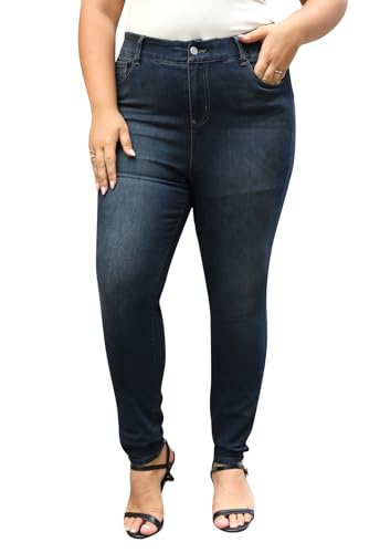 Nemidor Womens Plus Size Skinny Jeans High-Rise Premium Stretchy Denim Jeans