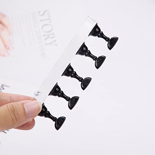 2 Set Nagel Stander für Press on Nails Display,Acryl Nägel Kunst Praxis Stands,Nägel Tipps Halter für Nagelspitzen Übung, DIY Nagelkunst Ständer für Falsche Nagelspitze Maniküre Werkzeug (Schwarz)