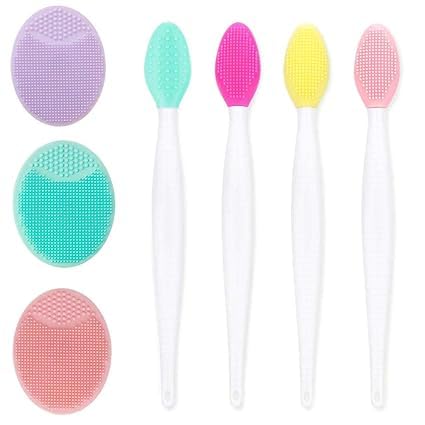BANIRA Silicone Double-Sided Soft Exfoliating Face & Lip Brush / (Multicolor) 3