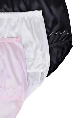Image of Dixie Belle Women's Underwear Nylon Brief High Waist Scallop Trim 3-Pack 719