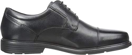 Rockport Men's Charles Road Cap Toe Oxford Black Leather 11.5 W (EE)-11.5 W