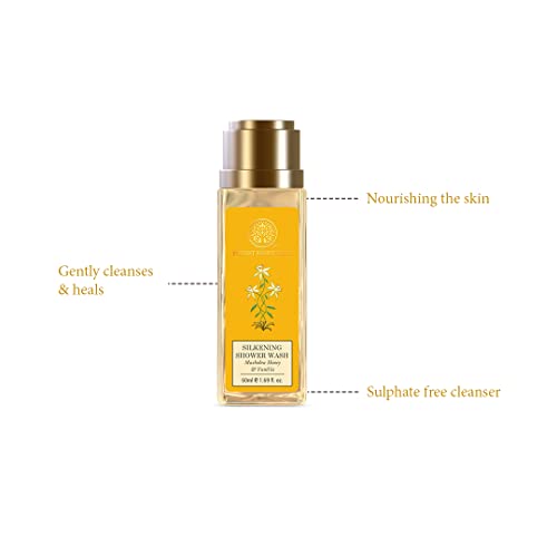 Forest Essentials Silkening Shower Wash Mashobra Honey & Vanilla | Sulphate-Free Ayurvedic Body Wash | Softens, Scents & Hydrates Skin