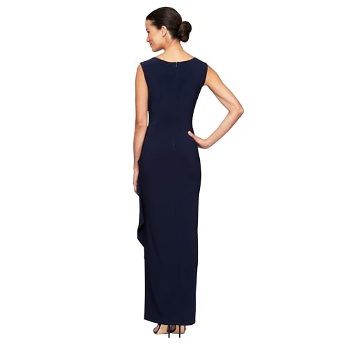 Image of Alex Evenings Women's Long Column Dress with Sweetheart Neck (Petite and Regular)