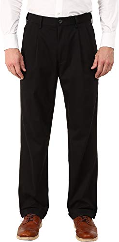 Dockers Men's Relaxed Fit Comfort Khaki Pants-Pleated, Black Metal, 34W x 30L - image 1