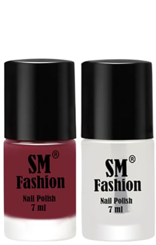 Image of Long Lasting Nail Polish | Nail Paint Combo 7 ml Each) - Set of 2 Lip-Top Coat