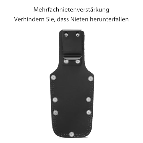 quipuda Hammerhalter für gürtel, Hammerschlaufe, Messertasche für Gürtel Cuttermesser Tasche Echtleder,Praktischer Werkzeuggürtel für Hammer, Axthalter Hammerholster (Schwarz)