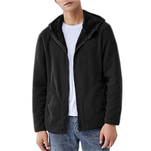 Cromoncent Men's Full Zip Reversible Polar Fleece Hoodie Jacket3