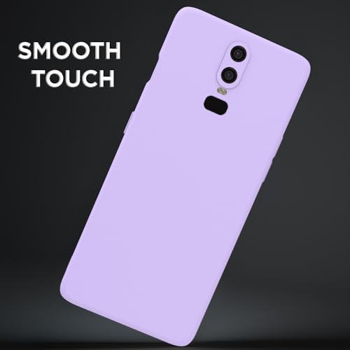 Image of Outlouders Back Cover for OnePlus 6 | Camera Protection | Durable Soft Matte Silicone Bumper Case (Purple)