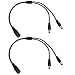 2Pack 1 to 2 Way DC Power Splitter Cable Barrel Plug 5.5mm x 2.1mm for CCTV Cameras LED Light Strip and more