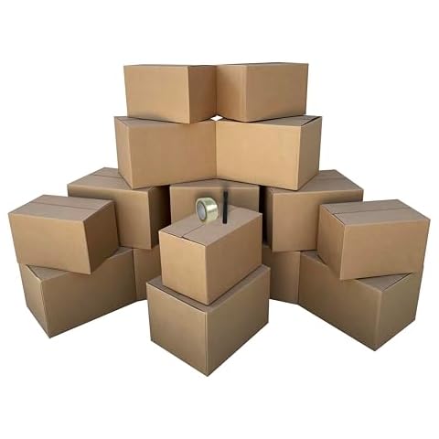 uBoxes Moving Boxes 1 Room Economy Moving Kit UBOXES Brand - 15 Medium & Small Boxes & Moving Supplies, Brown Cover