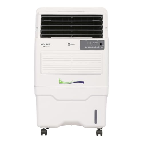Image of Voltas Windsor 35T Room Air Cooler for Home, with Swing Control (34 Litre Tank Capacity, Water Level Indicator, Honeycomb Cooling Media, Electronic Touch Panel, White)