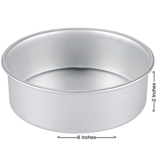 Ravi Bakeware Aluminium Round Cake Pan Mould Cake Tin 6 Inches for Baking Half 1/2 kg 500 Grams in OTG Microwave Pressure Cooker 1