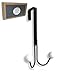Happy Hooks Black Over Door Hanger Hooks - 1 Pack of Black Bathroom Hooks for Towels, Black Coat Hooks, Black Hooks for Hanging Clothes, Black Over Door Hook, Door Towel Hanger, Black Over Door Hooks