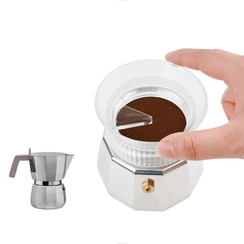 Embudo dosificador de 54 mm watchget para cafetera Moka Express de 3 tazas transparente 2