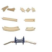 Wooden Railway Train Track Expansion Pack - Compatible with Thomas Brio Bigjigs Wooden Railway System