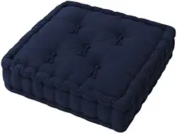 Almofada Futon Turca/Roma 40x40 cm Tecido Oxford para bancos e palhetes de madeira(Azul)