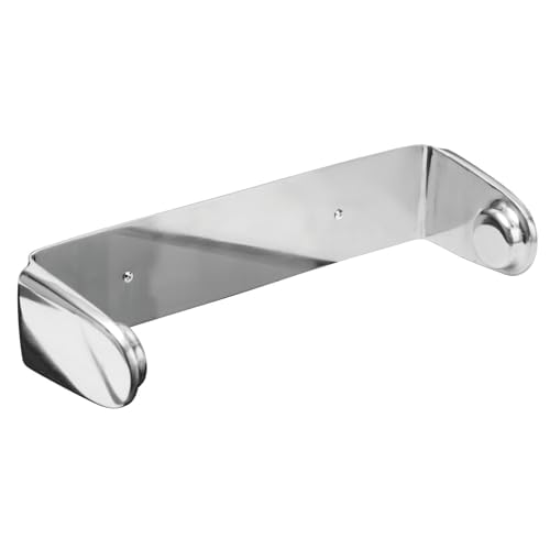 mDesign Metal Wall Mounted Paper Towel Holder Dispenser for Walls or Under Cabinet in Kitchen, Pantry, Cupboard, Sink Storage, Holds Jumbo Rolls - Omni Collection - Polished Stainless Steel