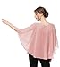 Casual Chiffon Cape Soft Shawl Sheer Shrugs Poncho Capelets shawls and Wraps for Women (Blush)
