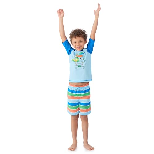 Image of Saint Eve Kids 2 Piece Swim Suit Short & Trunks Set with UPF 50+ Protection - Rash Guard Swimsuit Top & Shorts Sets for Boys