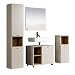 Produktbild trendteam smart living - Sao Paulo - Badmöbel-Set - Kashmir (Beige)/Evoke Eiche - Hochschrank, Waschbeckenunterschrank Rollen, Wandspiegel, Badschrank - (BxHxT) 180 x 186 x 42 cm - Soft-Close-Funktion