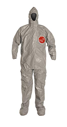 DuPont Tychem 6000 Hooded and Booted Coverall, Gray, 4X-Large, 6-Pack