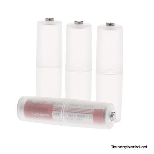 Henniu 4 peças adaptador conversor de bateria tamanho AAA para AA estojo protetor de bateria