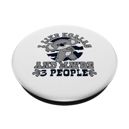 I Like Koalas And Maybe 3 People Koalabear Eucalyptus Koala PopSockets Swappable PopGrip, Black - Image 2