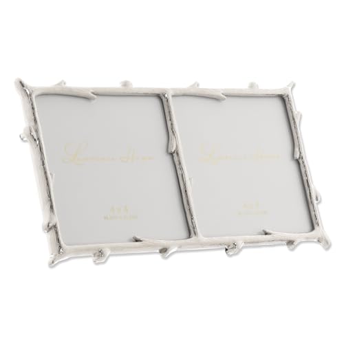 Image of Lawrence Frames Metal Frame, Branch Design, Silver, 4x4 Double