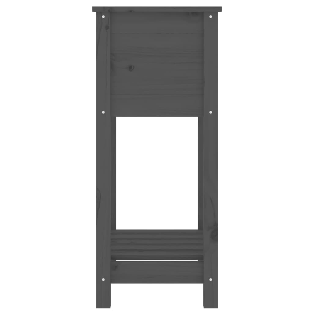 Hothingwell Blumenkasten mit Regal, Grau, 54 x 34,5 x 81 cm, Massivholz