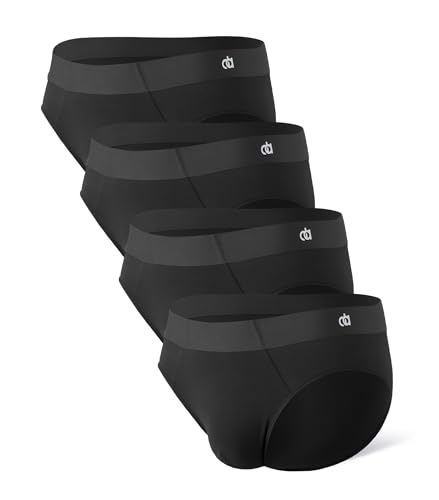 DAVID ARCHY Seamless Men's Briefs Modal Ultra Soft Breathable No Fly Support Pouch Mens Underwear Briefs 4 Pack