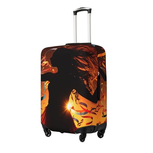 Travel Luggage Covers For Suitcase, Dance Music Elastic Suitcase Protector Washable Anti-Scratch Suitcase Baggage Cover Luggage Protector Fits 18-32 Inch Luggage2