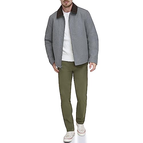 Image of DOCKERS Men's Wool Blend Zip Up Jacket With Quilted Bib