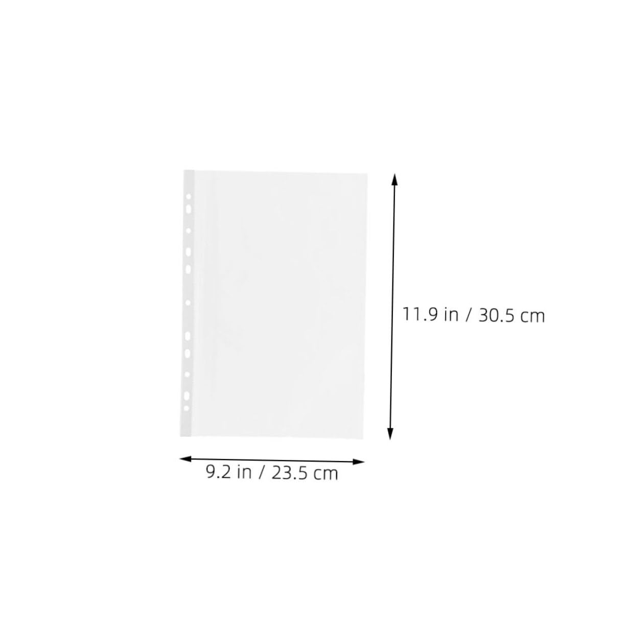 Klarsichthüllen Pp 11-loch für Ordner, Schutz für Schule und Büro | A4 Passend, für Fotos und Notenblätter, Top Loading Design, Robuste Ausführung, 100 Stück