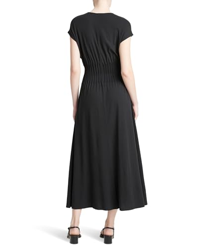 Robe col V Vince Pintuck chic robe midi plissée légère