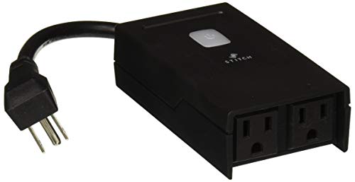 Super Deal Product Monoprice Wireless Smart Outdoor Dual Socket - Black, Waterproof, Remote App Control, Compatible with Alexa and Google Home, No Hub Required - Stitch Smart Home Collection