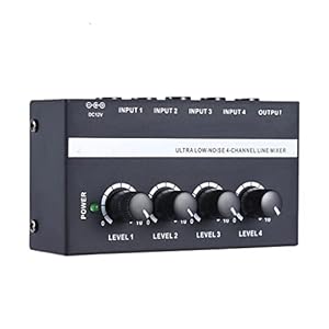 geluidsversterker MX400 Ultra-compacte lage ruis 4 Kanalen Lijn Mono Audio Mixer met Power Adapter