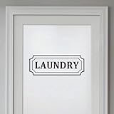 Laundry Room Decal, Washer Dryer Room Door Vinyl Sign, Laundry Decal Vinyl Wall Decal, Laundry Decal for Glass Door (14 x 5.2 in, White)