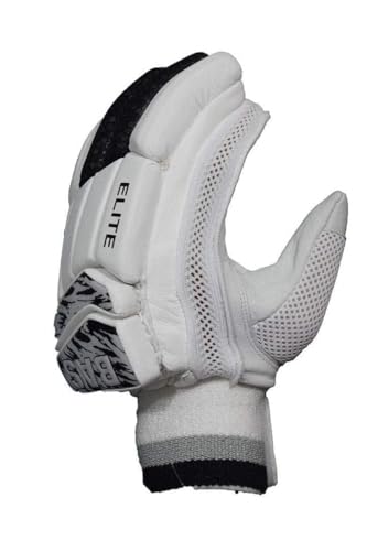 Image of BAS Vampire Elite Cricket Batting Gloves Black White for Men Right Handed