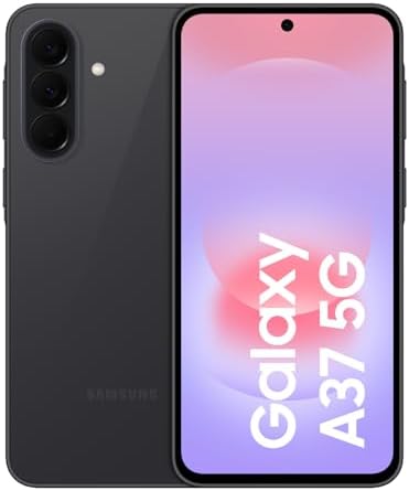 Samsung Galaxy A37 5G, Schlankes AI-Smartphone, Awesome Intelligence, 256 GB Speicherplatz, 50 MP Weitwinkel-Kamera, Bis zu 2 Tage Akkulaufzeit, IP68 e Charcoal, 2,5 Jahre Herstellergarantie