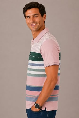 Image of SANE ORIGINALS Polo T-Shirt for Men with Pocket || Striped Polo for Men