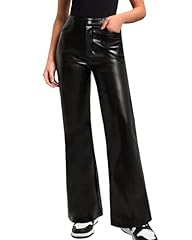 A1- Wide Leg Leather Pants- Black