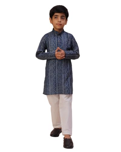 Image of Pro-Ethic Style Developer Kids Boys Kurta Pyjama Set, Festive, Ethnic Wear Set, Cotton, Striped Print (S-295)