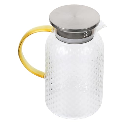 Mipcase Jarra de Agua de Vidrio Transparente de Jarra Fría Resistente al Calor para Bebidas y Contenedor Multifuncional para Hogar y Oficina
