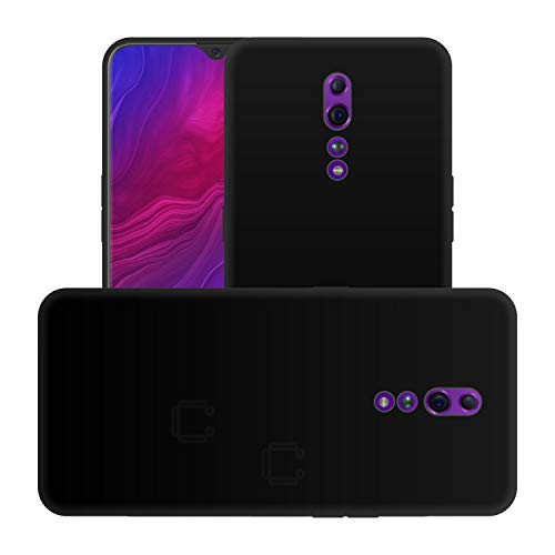 Image of Case Creation for Oppo Reno Z 2019 Back case, Oppo Reno Z Slim Flexible Smart Look case with 360 Camera All Angle Protection (Pure Black)