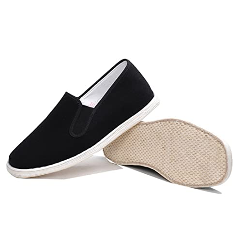 Chinese Traditional Old Beijing Handmade Melaleuca Sole, Cloth Shoes Men's Casual Cloth Shoes Lazy Shoes,White,7