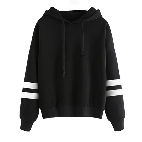 Hoodies for Mens,Classic Plain Stripe Long Sleeves Crewneck Pullover Sweatshirts Loose Sweaters Fashion Tops 2024